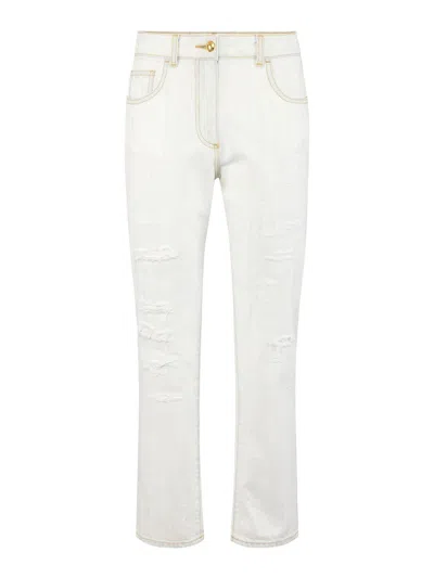 Elisabetta Franchi Jeans With Destroyed Details By In White