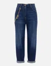 Elisabetta Franchi Jeans Con Catena Gioiello Blu In Blue