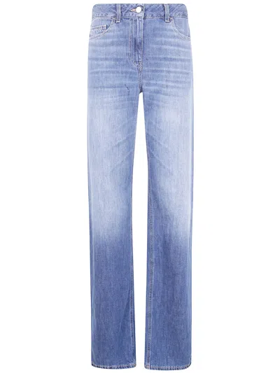 Elisabetta Franchi Jeans With Logo Plaque In Blue
