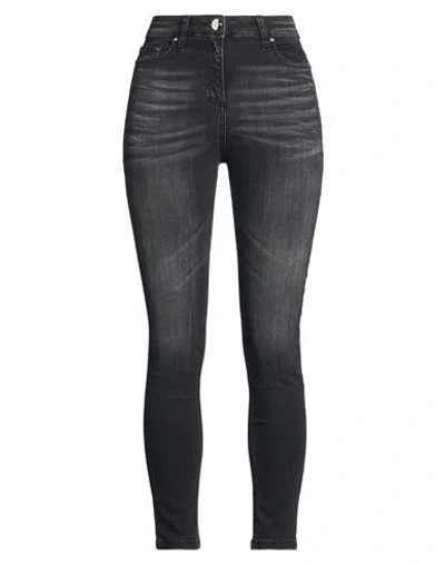 Elisabetta Franchi Jeans Woman Jeans Black Size 28 Cotton, Elastomultiester, Elastane