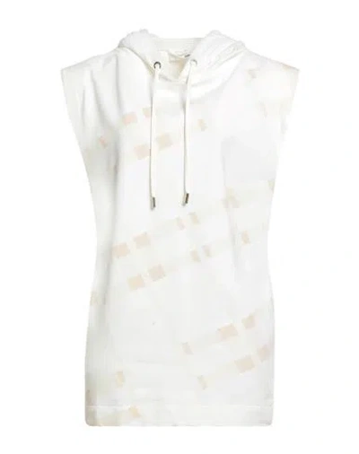 Elisabetta Franchi Jeans Woman Sweatshirt Ivory Size 4 Cotton, Elastane In White