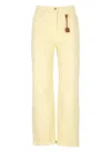 Elisabetta Franchi Straight Cut Cotton Jeans With Belt Loops In Multi