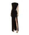 Elisabetta Franchi Jersey Asymmetric Maxi Dress In Black
