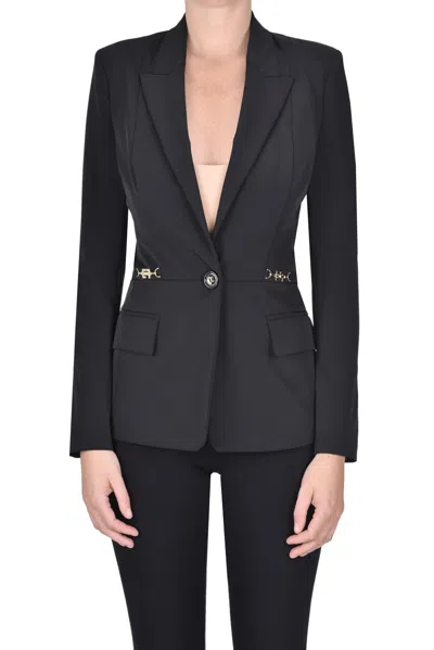 Elisabetta Franchi Jersey Blazer In Blue