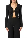 Elisabetta Franchi Jewel-ring Jersey Bodysuit In Black