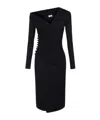 Elisabetta Franchi Midi Dress With Long Sleeves And Vent In Black