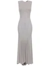 Elisabetta Franchi Jersey Flared Midi Dress In Neutrals