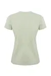 Elisabetta Franchi Jersey T-shirt With Jewel Brooch In Menta