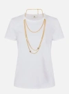 Elisabetta Franchi Jersey T-shirt With Jewel Detail In White