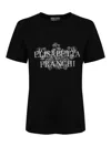 Elisabetta Franchi Jersey T-shirt With Logo Print And Embroidery In Black
