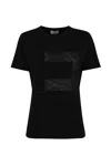Elisabetta Franchi Jersey T-shirt With Macro Voile Logo In Black