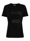 Elisabetta Franchi Jersey T-shirt With Macro Voile Logo In Black