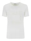 Elisabetta Franchi Jersey T-shirt With Macro Voile Logo In White