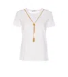 ELISABETTA FRANCHI JERSEY T-SHIRT WITH NECKLACE