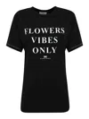 Elisabetta Franchi Jersey T-shirt With Print And Satin Bands In Black