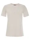 Elisabetta Franchi Jersey T-shirt With Voile Macro Logo In White
