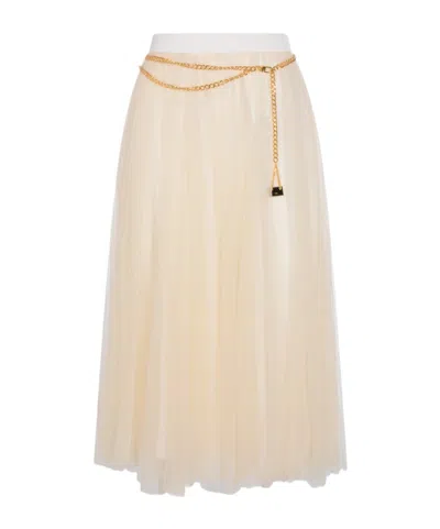 ELISABETTA FRANCHI ELISABETTA FRANCHI JEWEL BELT TULLE SKIRT