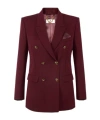 Elisabetta Franchi Jewel-button Double-breasted Jacket In Red