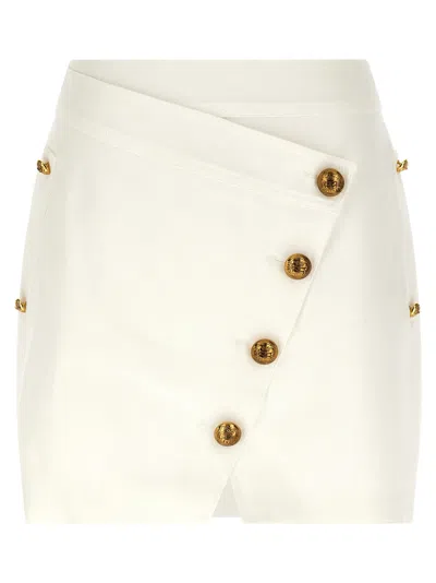 Elisabetta Franchi Jewel Button Skirt Skirts White