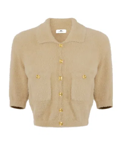 Elisabetta Franchi Cropped Cardigan In Neutral