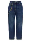 Elisabetta Franchi Jeans Con Catena Gioiello Blu In Blue