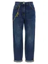 Elisabetta Franchi Jeans Con Catena Gioiello Blu In Blue