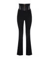 Elisabetta Franchi Corset-detail High-waisted Trousers In Black
