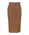 Elisabetta Franchi Jewel Clasps Pencil Skirt In Brown