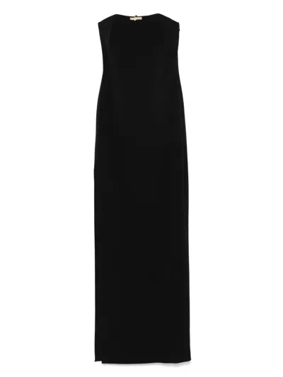 ELISABETTA FRANCHI JEWEL-DETAIL CREPE MAXI DRESS
