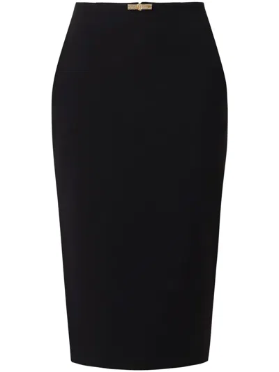 Elisabetta Franchi Krepp-midikleid Mit Schmuckdetail In Schwarz
