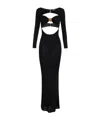 Elisabetta Franchi Jersey-abendkleid Mit Schmuckdetail In Black