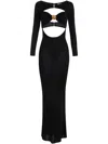 Elisabetta Franchi Jersey-abendkleid Mit Schmuckdetail In Schwarz