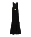 Elisabetta Franchi Jewel-detail Openwork Maxi Dress In Black