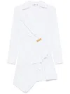 Elisabetta Franchi Jewel Detailed Poplin Shirt Dress In White