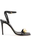 Elisabetta Franchi Square Toe High Heel Sandals In Black