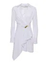 Elisabetta Franchi Jewel Detailed Poplin Shirt Dress In Bianco