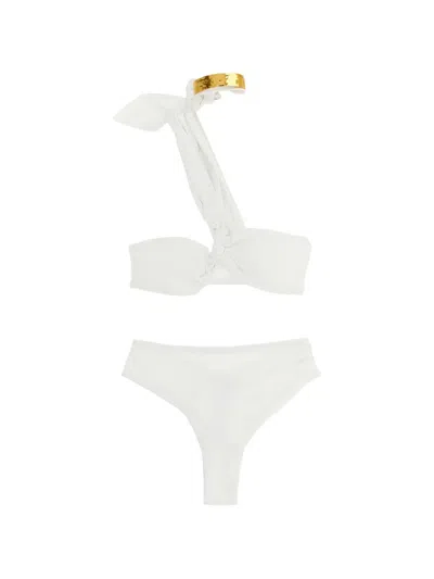 Elisabetta Franchi Metal-embellished Bikini Set In White