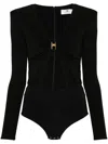 Elisabetta Franchi Jewel-ring Jersey Bodysuit In Black