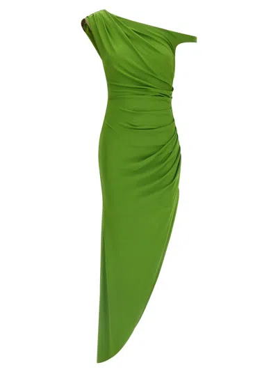 Elisabetta Franchi Jewel Shoulder Dress Dresses Green