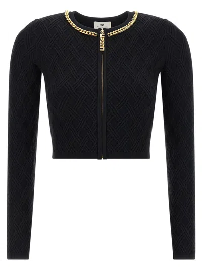ELISABETTA FRANCHI ELISABETTA FRANCHI JEWEL ZIP PULLER CARDIGAN