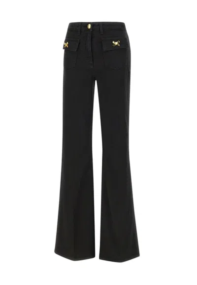 Elisabetta Franchi Jewelled Bows Trousers In Black