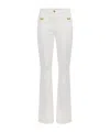 Elisabetta Franchi Jewelled Bows Trousers In White