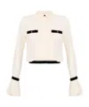 Elisabetta Franchi Camisole Shirt With Layered Ruffle Cuffs In White