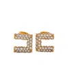 Elisabetta Franchi Square-frame Crystal-embellishment Earrings In Metallic