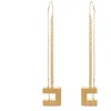 Elisabetta Franchi Dangling Geometric Shape Chain Detail Earrings In Gold