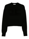 Elisabetta Franchi Logo Patch Drop Shoulder Sweatshirt In Black
