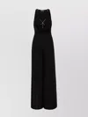 Elisabetta Franchi Jumpsuit Acetate Blend Metal Chain Accessory In Black