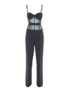 Elisabetta Franchi Black Jumpsuit With Sheer Detailing In Black