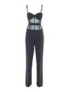 Elisabetta Franchi High-waisted Tailored Pants With Sheer Waistband Detail In Black