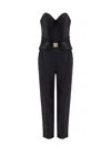 Elisabetta Franchi Strapless Jumpsuit With Waist Belt In Black